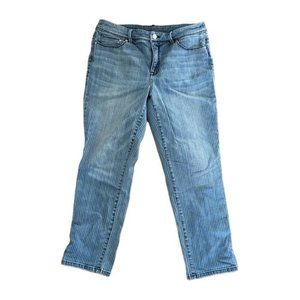 Chico’s So Slimming Girlfriend Crop Striped Jeans 0.5 (size 6)